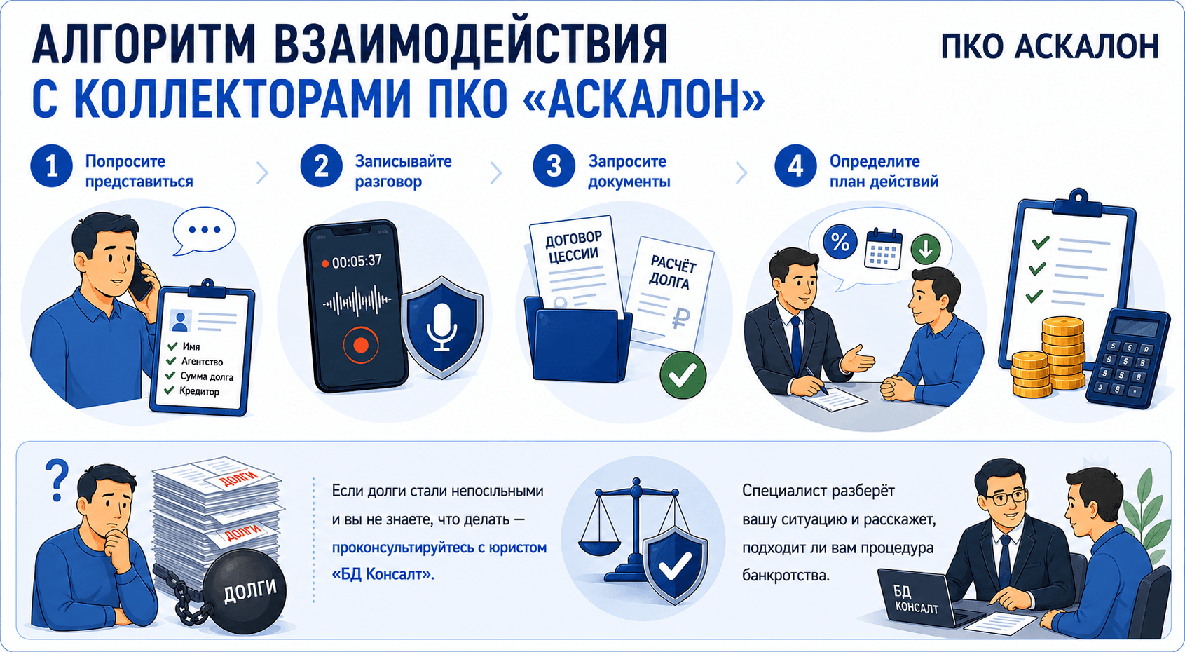Алгоритм действий при общении с коллекторами Алгоритм действий при общении с коллекторами